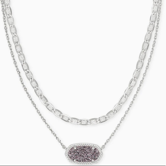Kendra Scott Jewelry - Kendra Scott silver Elisa multi strand necklace in Platinum Drusy